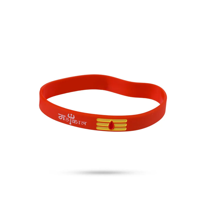 Rubber Bracelet - 2.5 inches | 5 Pcs / Mahakal Rubber Wristband / Embossed Rubber Wristbands for Daily Wear - Bracelet