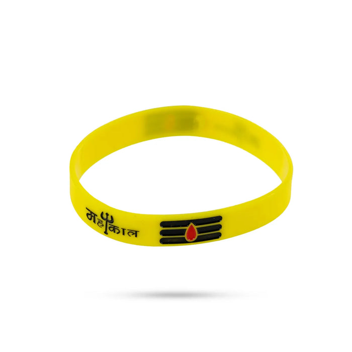 Rubber Bracelet - 2.5 inches | 5 Pcs / Mahakal Rubber Wristband / Embossed Rubber Wristbands for Daily Wear - Bracelet