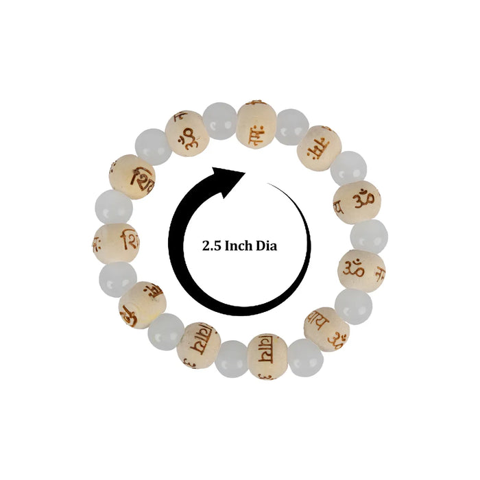 Elastic Beads Bracelet - 2.5 inches | Beads Bracelet / Mantra Engraved Beaded Bracelet / Daily Wear Band - Bracelet