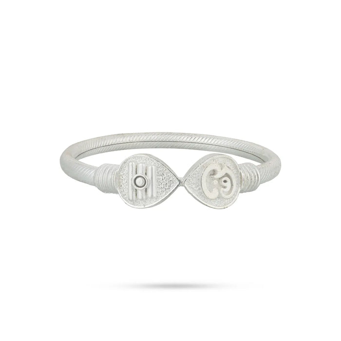 Silver Kada - 2 inches | Murugan Vel Bracelet / Vel Kappu / Silver Bracelet for Daily Divine Wear - Bracelet