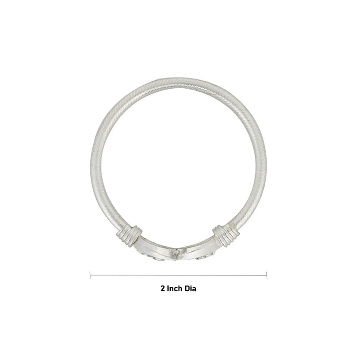 Silver Kada - 2 inches | Murugan Vel Bracelet / Vel Kappu / Silver Bracelet for Daily Divine Wear - Bracelet