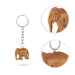 Elephant Statue Keychain - 1 x 1.5 Inches | Elephant Figurine Key Holder/ Wooden Key Ring for Bike - Key Chain & Key Holder