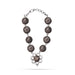 Sudarshana Salagrama Mala - 6 Inches | 9 Beads / Silver Knot / Mala / Saligrama Malai For Deity Decor - Mala