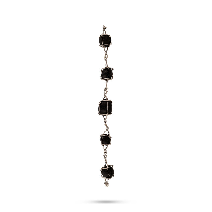Salagrama Mala - 5.5 Inches | 5 Beads / Silver / Shaligram Mala / Saligrama Malai For Deity Decor - Mala