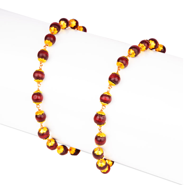 Buy Thulsi Mala With Cup 8mm Beads Tulsi Japa Mala Copper Knot Red Thulasi Malai for Meditation online at Giri ISKCON collection