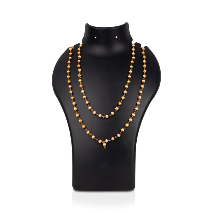 Thulsi Mala with Copper Knot - White | 108 Beads Tulasi Mala/ Tulsi Japa Mala/ Thulasi Mala for Men & Women - Tulsi Mala, Pendant, Bracelet