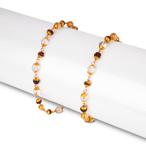 Rudraksha Mala - 16 Inches | 54 Beads/ Poo Ruthratcham Malai/ Kantha Mala for Men & Women - Rudraksha Mala, Pendant, Bracelet