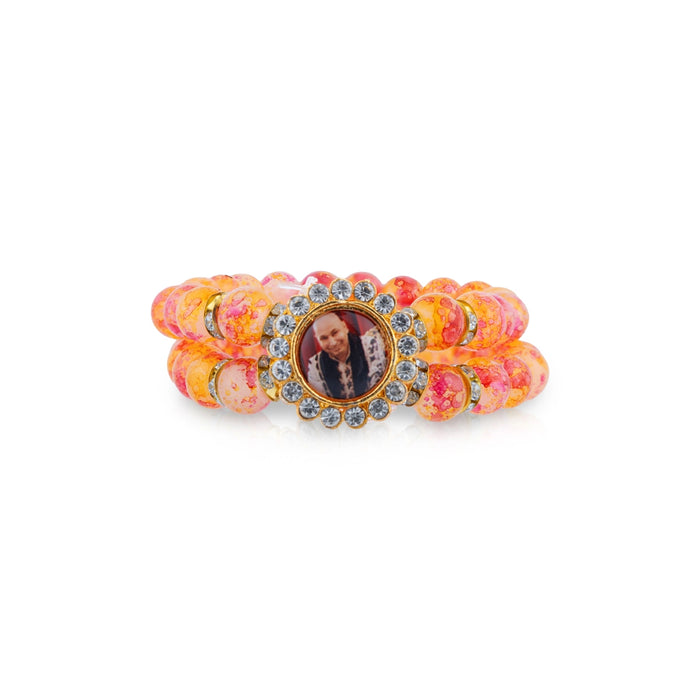 Nirmal Singh Maharaj Guruji Bracelet – 2.5 Inch | 2 Line Beaded Bracelet / Spiritual Hand Band for Daily Wear