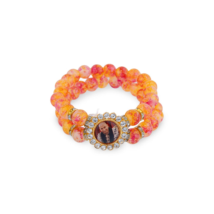 Nirmal Singh Maharaj Guruji Bracelet – 2.5 Inch | 2 Line Beaded Bracelet / Spiritual Hand Band for Daily Wear