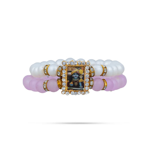 Delhi Guruji Bracelet – 2.5 Inch Dia | 2 Line Beaded Bracelet / Spiritual Hand Band For Daily Wear - Bracelet
