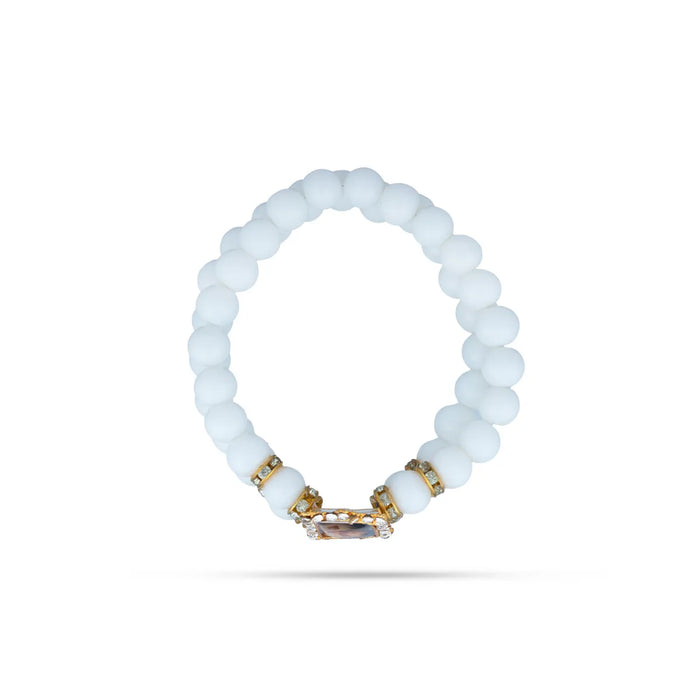 Delhi Guruji Bracelet – 2.5 Inch Dia | 2 Line Beaded Bracelet / Spiritual Hand Band For Daily Wear - Bracelet