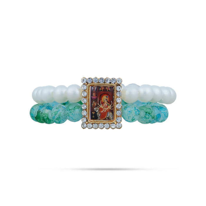 Delhi Guruji Bracelet – 2.5 Inch Dia | 2 Line Beaded Bracelet / Spiritual Hand Band For Daily Wear - Bracelet