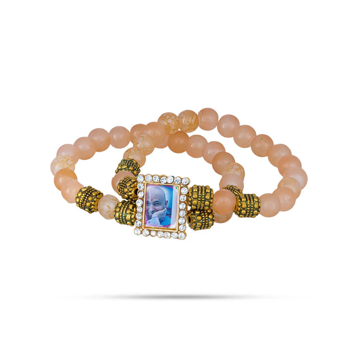 Delhi Guruji Beaded Bracelet – 2.5 Inch Dia | Spiritual Bracelet / Hand Band For Daily Wear & Spiritual Purpose - Bracelet