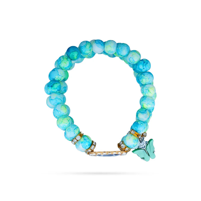 Delhi Guruji Bracelet – 2.5 Inch Dia | 3 Line Beaded Bracelet / Spiritual Hand Band For Daily Wear - Bracelet