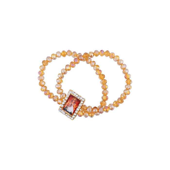 Nirmal Singh Maharaj Guruji Bracelet – 2.5 Inch | 2 Line Beads Bracelet/ Spiritual Wrist Band for Daily Use