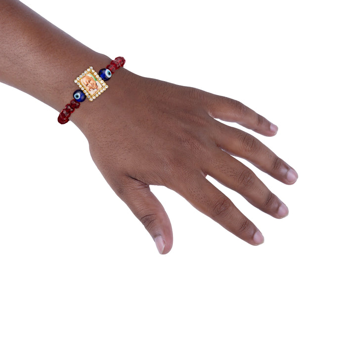 Delhi Guruji Crystal Bracelet - 2.5 Inches Dia | Spiritual Hand Band / Daily Wear Devotional Bracelet
