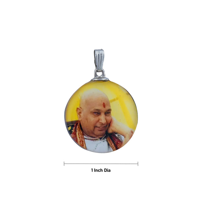 Delhi Guruji Pendant – 1 Inch | Spiritual Photo Dollar / Devotional Locket For Daily Wear - Mala & Pendant