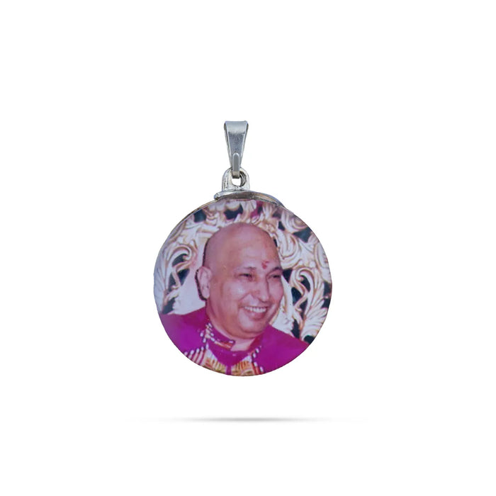 Delhi Guruji Pendant – 1 Inch | Spiritual Photo Dollar / Devotional Locket For Daily Wear - Mala & Pendant