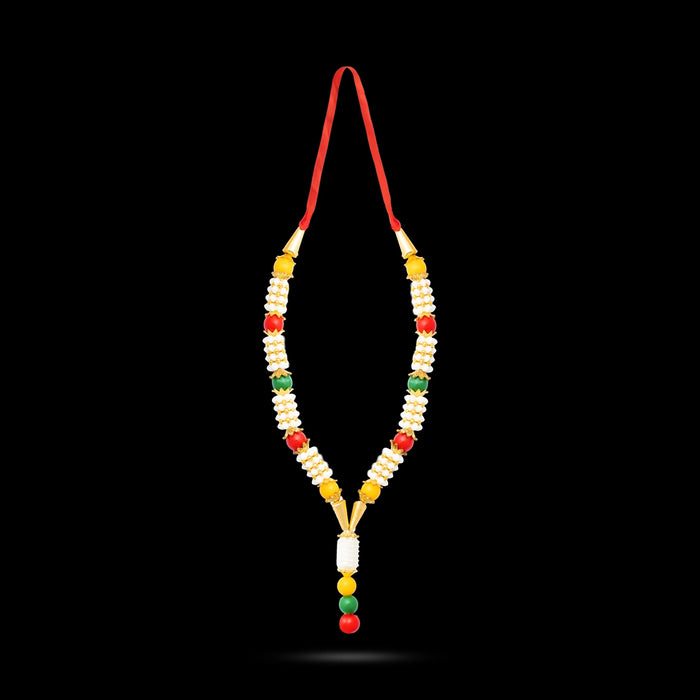 Artificial Mala - 6.3 Inches | Fancy Mala/ Moti Mala/ Beads Mala for Deity Decor