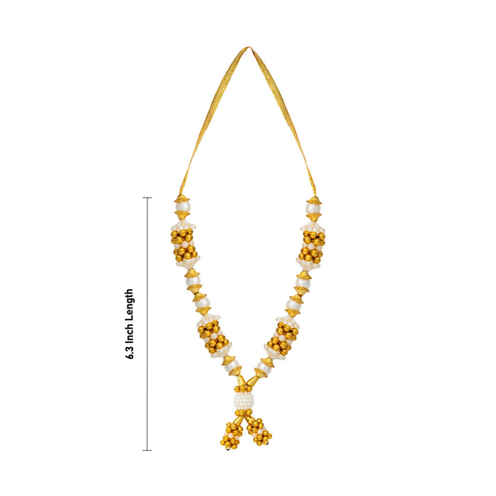 Fancy Mala - 6.3 Inches | Moti Mala/ Artificial Jewellery / Beads Design Mala for Deity