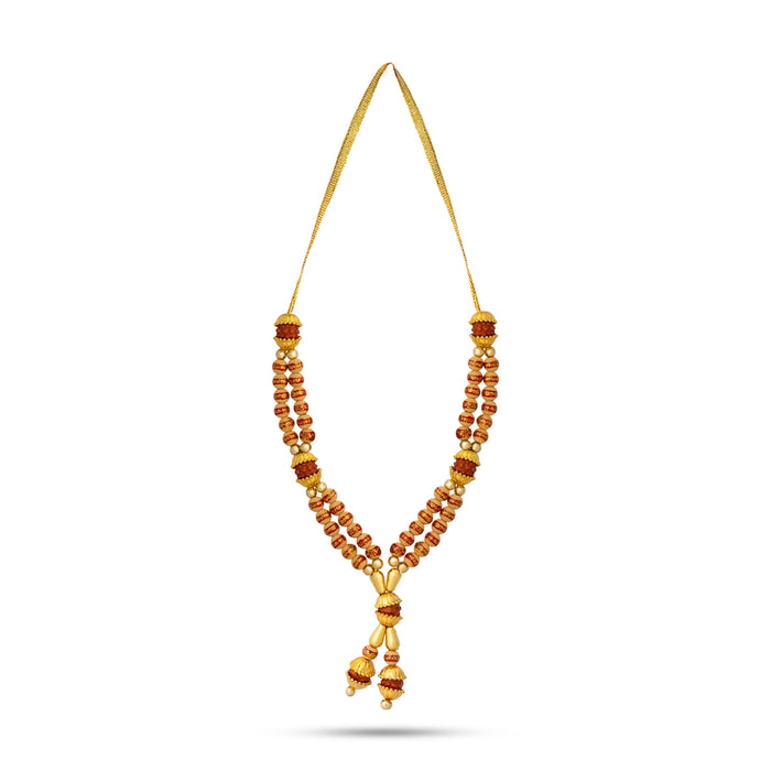 Moti Rudraksha Mala - 6 Inches | Artificial Jewelry/ Rudraksha With Beads Malai/ Fancy Mala For Deity