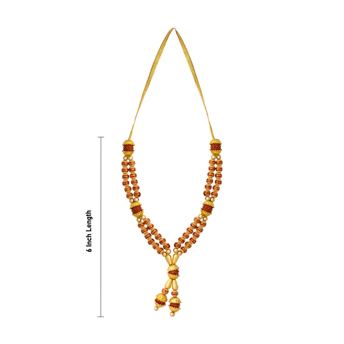 Moti Rudraksha Mala - 6 Inches | Artificial Jewelry/ Rudraksha With Beads Malai/ Fancy Mala For Deity