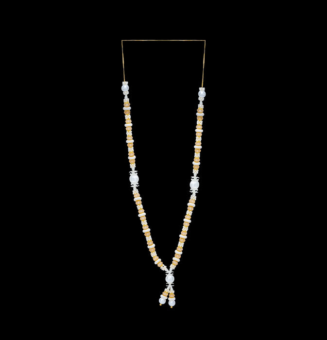 Fancy Moti Mala - 30 Inches | Pearl & Stone Design Jewellery/ Artificial Mala For Deity