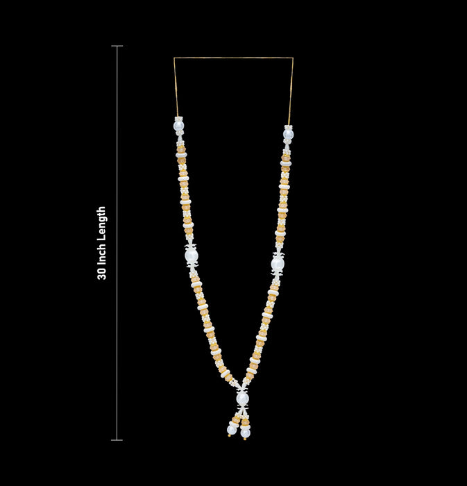 Fancy Moti Mala - 30 Inches | Pearl & Stone Design Jewellery/ Artificial Mala For Deity