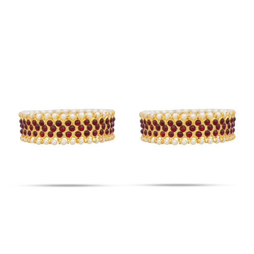 Kemp Stone Bangles Pair - 2.5 Inches | Stone With Beads Chudi/ Bharatanatyam Jewellery for Women - Dance Jewellery