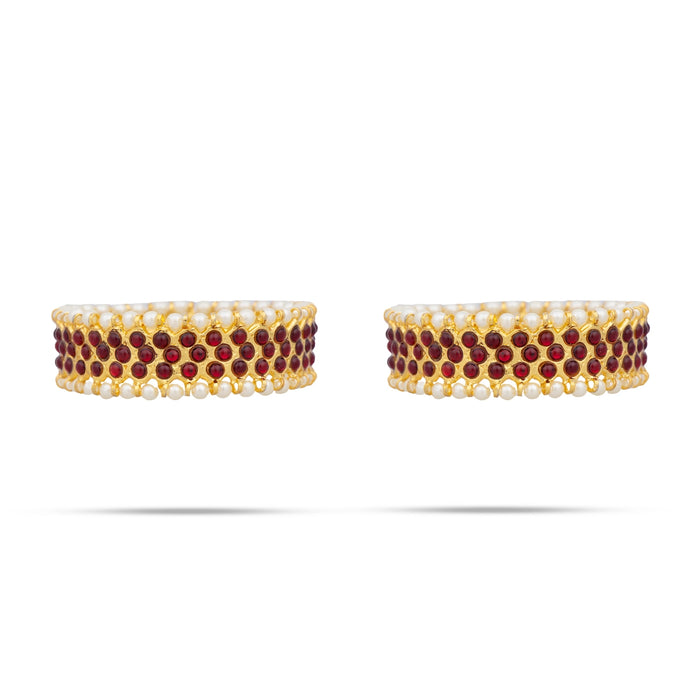 Kemp Stone Bangles Pair - 2.5 Inches | Stone With Beads Chudi/ Bharatanatyam Jewellery for Women - Dance Jewellery