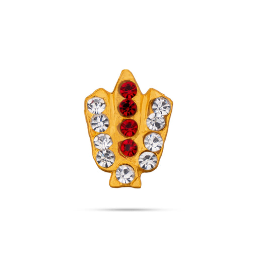 Vishnu Tilak - 0.75 Inch | V Shape Perumal Namam/ AD Stone Vishnu Namam For Deity Decoration - Head & Face Accessories