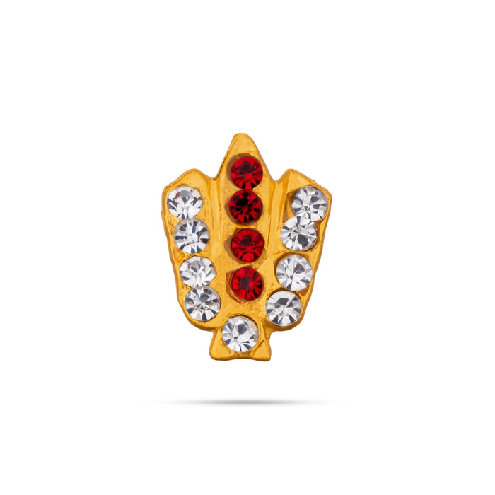 Vishnu Tilak - 0.75 Inch | V Shape Perumal Namam/ AD Stone Vishnu Namam For Deity Decoration - Head & Face Accessories