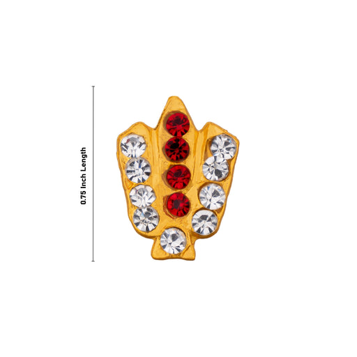 Vishnu Tilak - 0.75 Inch | V Shape Perumal Namam/ AD Stone Vishnu Namam For Deity Decoration - Head & Face Accessories