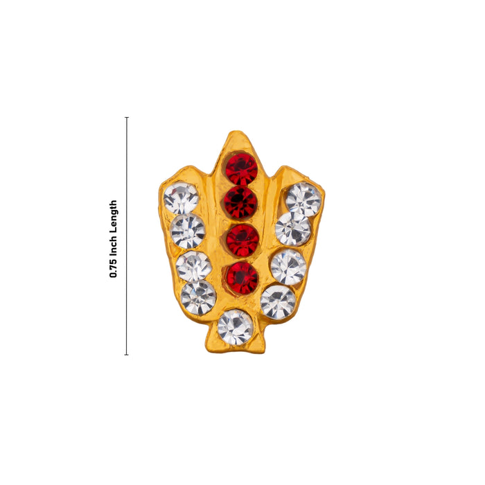 Vishnu Tilak - 0.75 Inch | V Shape Perumal Namam/ AD Stone Vishnu Namam For Deity Decoration - Head & Face Accessories