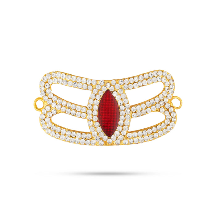 Eye Vibhuti Pattai - 1.5 x 3.5 Inches | Eye Tilak/ Stone Vibuthi Pattai/ Stone Jewellery for Deity