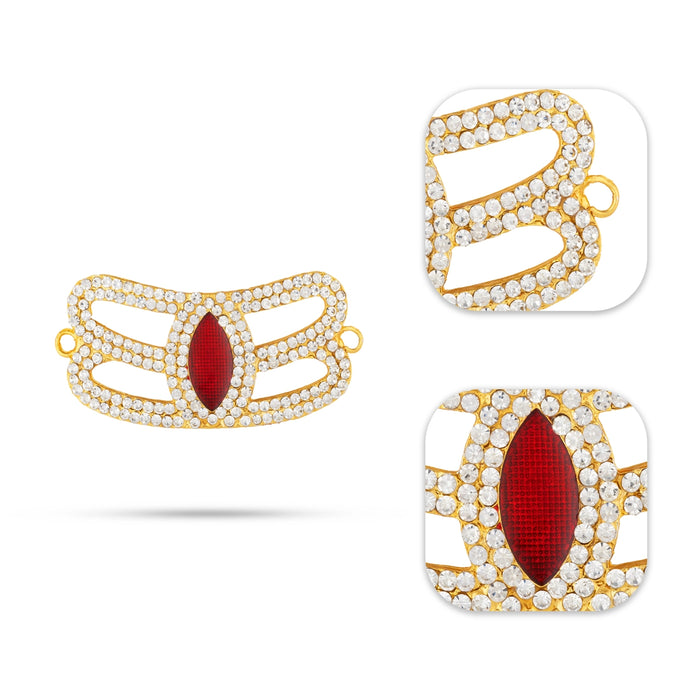 Eye Vibhuti Pattai - 1.5 x 3.5 Inches | Eye Tilak/ Stone Vibuthi Pattai/ Stone Jewellery for Deity
