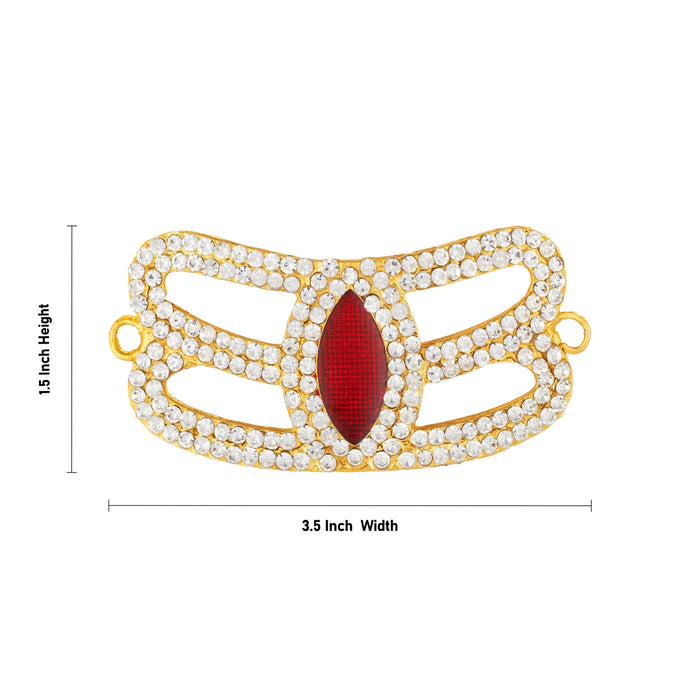 Eye Vibhuti Pattai - 1.5 x 3.5 Inches | Eye Tilak/ Stone Vibuthi Pattai/ Stone Jewellery for Deity