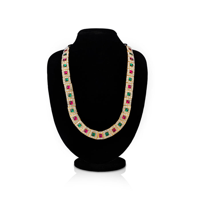 Stone Haram - 9 Inches | Multicolour Stone Jewellery/ Artificial Jewelry/ Stone Haram For Deity Decor