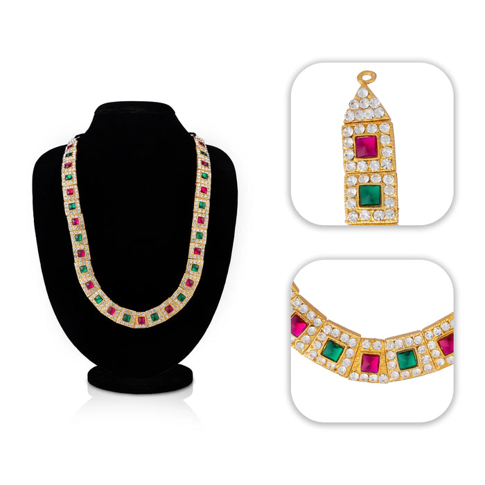 Stone Haram - 9 Inches | Multicolour Stone Jewellery/ Artificial Jewelry/ Stone Haram For Deity Decor