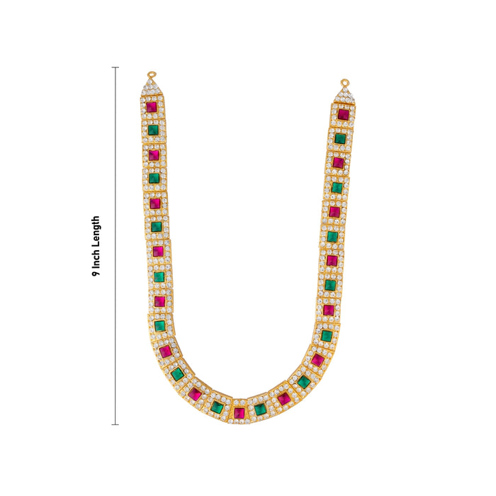 Stone Haram - 9 Inches | Multicolour Stone Jewellery/ Artificial Jewelry/ Stone Haram For Deity Decor