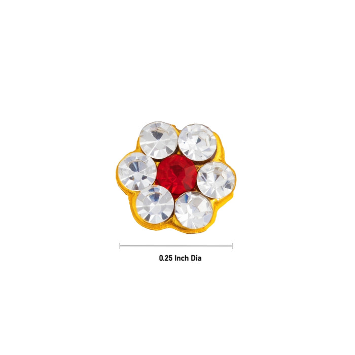 Stone Bindi - 0.25 Inch | Varalakshmi Decor/ Stone Pottu/ Bindi With Stone For Deity Decor