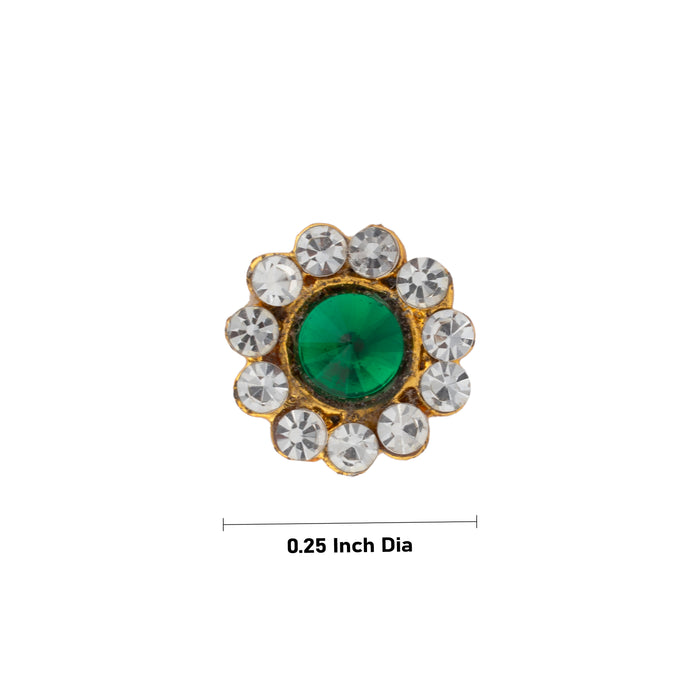 Stone Bindi - 0.25 Inch | Stone Pottu/ Stone Tilak/ Bindi With Stone for Deity - Head & Face Accessories