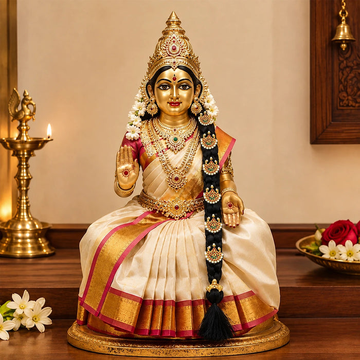 Stone Jadai Kemp Moti - 32 Inches | Traditional Stone Studded Jadai Alankaram / Hair Ornament