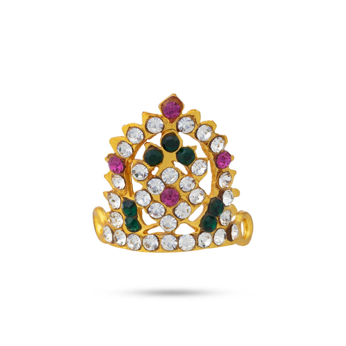 Half Crown- 1 x 1 Inches | Half Kiridam/ Multicolour Turban/ Half Mukut for Deity Decor