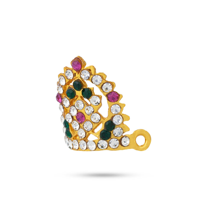 Half Crown- 1 x 1 Inches | Half Kiridam/ Multicolour Turban/ Half Mukut for Deity Decor