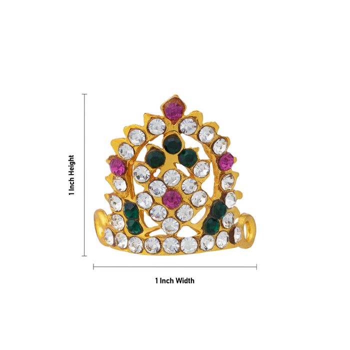 Half Crown- 1 x 1 Inches | Half Kiridam/ Multicolour Turban/ Half Mukut for Deity Decor