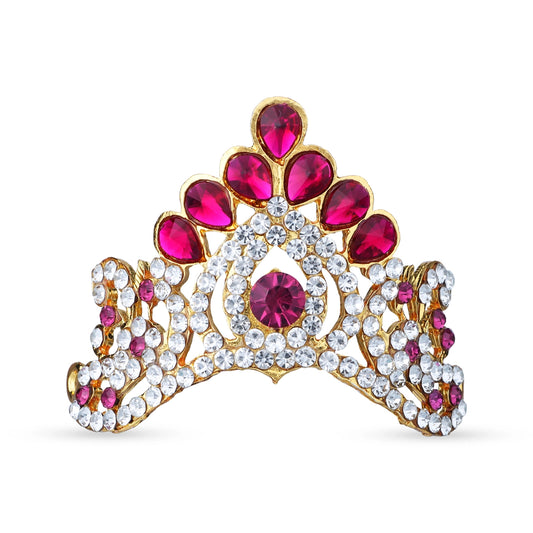Stone Kireedam - 2 x 2 Inches | Kiridam/ Half Crown/ Stone Mukut for Deity - Head & Face Accessories