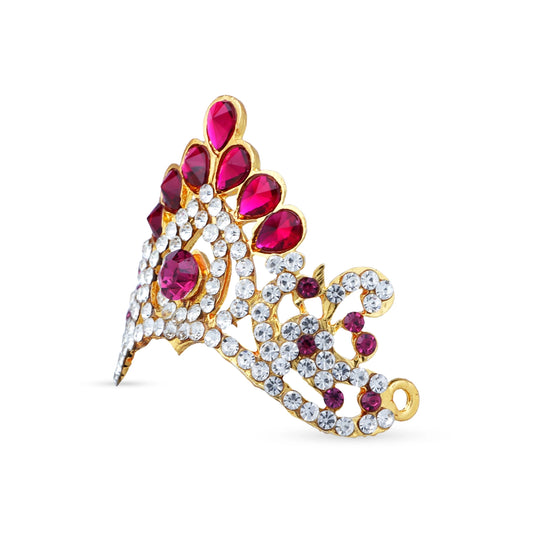 Stone Kireedam - 2 x 2 Inches | Kiridam/ Half Crown/ Stone Mukut for Deity - Head & Face Accessories