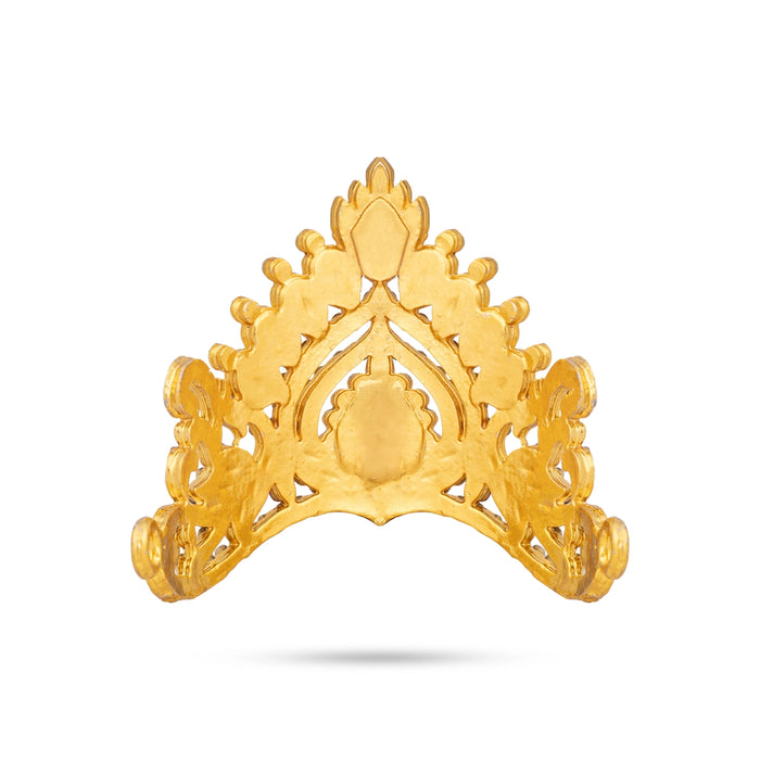Half Crown - 2.5 x 3 Inches | Multicolour Stone Half Mukut/ Half Kiridam/ Half Turban for Deity