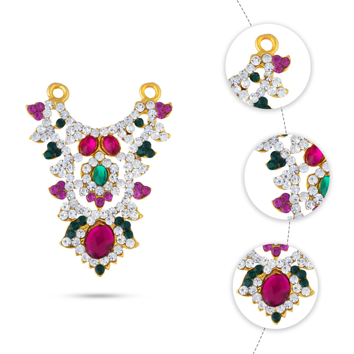 Necklace - 2 Inches | Stone Jewellery / Artificial Jewelry/ Multicolour Stone Necklace for Deity